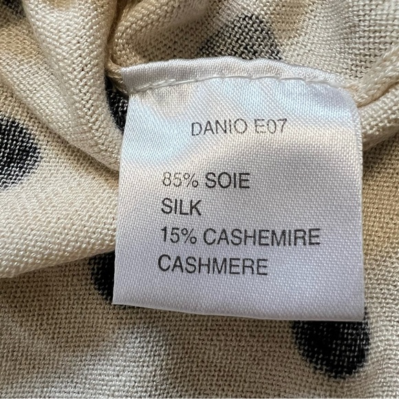 Entracte Vtg Silk Cashmere Polka Dot Crewneck Fitted Button Up Knit Cardigan M - Picture 9 of 16